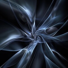 Dynamic Abstract Swirl with Metallic Blue and Silver Highlights