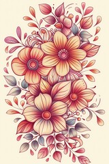 Obraz premium Delicate Watercolor Floral Bouquet