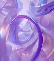 Soft Abstract Curves in Translucent Purple with Gentle Light