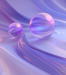 Soft Abstract Curves in Translucent Purple with Gentle Light
