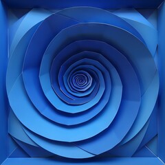 Abstract 3D Spiral Design with Layered Blue Paper Cut Effect