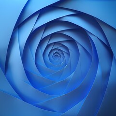 Abstract 3D Spiral Design with Layered Blue Paper Cut Effect