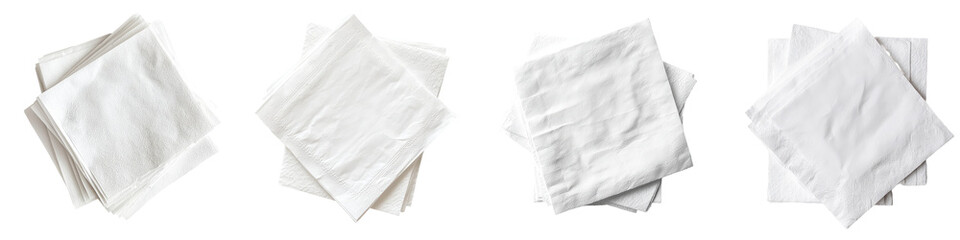 Obraz premium Isolated white paper napkin with full depth of field