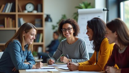 Obraz premium Motiviertes Team bei einem inspirierenden Brainstorming im modernen Büro