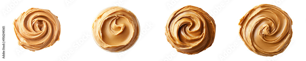 Poster an image of peanut butter with a swirl, a clipping path, and a full depth of field