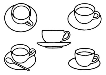 コーヒーカップ　線画