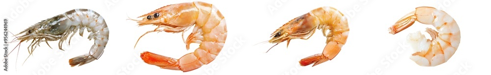 Aufkleber An isolated shrimp with full depth of field on a white background
