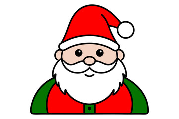 Santa Claus vector line art illustration