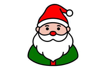 Santa Claus vector line art illustration