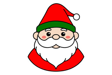 Santa Claus vector line art illustration