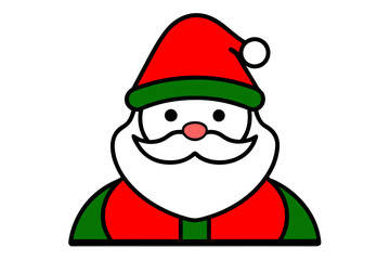 Santa Claus vector line art illustration
