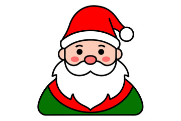 Santa Claus vector line art illustration