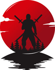 ninja sword silhouette © maridownload