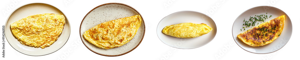 Poster boiling egg without shell, isolated on white background