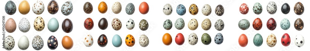 Poster full-depth of field image of a quail egg on a white background
