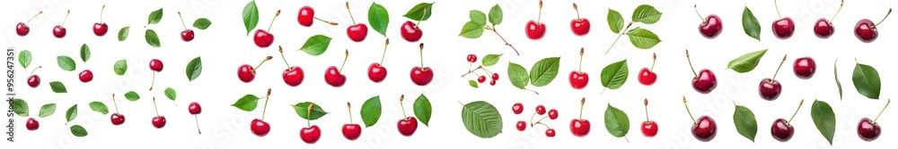 Poster an isolated cherry on a white background with a full depth of field
