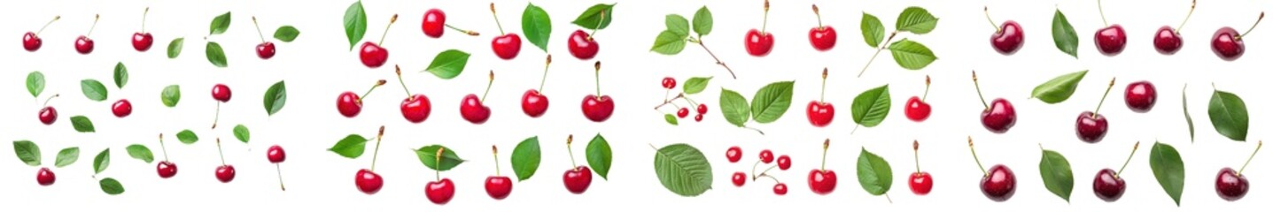 An isolated cherry on a white background with a full depth of field