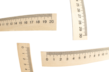 Wooden measuring ruler isolated	