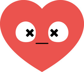 Blank red heart cartoon characters. Flat design illustration.