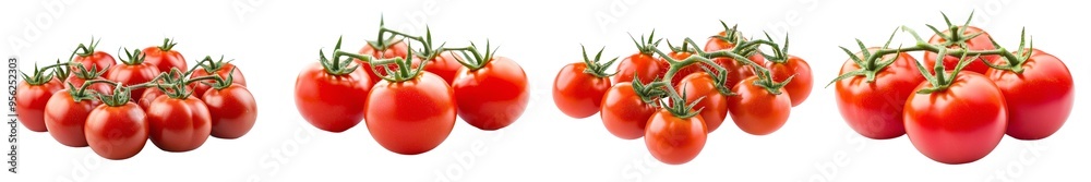 Poster the tomato is isolated on a white background, clipped with a clipping path, and the depth of field i