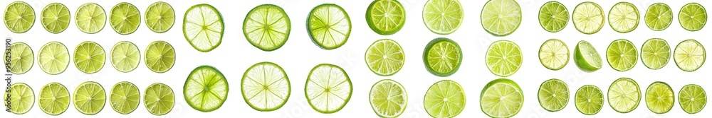 Leinwandbilder clipping path and full depth of field on lime isolated on white background