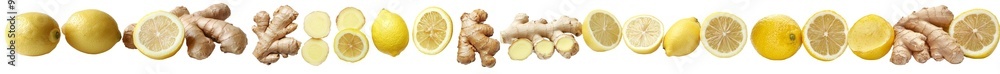 Poster A ginger root isolated on white, with a clipping path and a depth of field of full depth