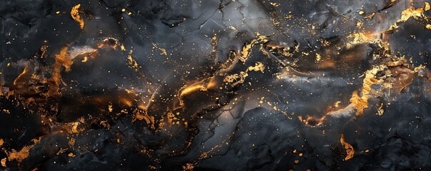 Abstract Black and Gold Marble Texture