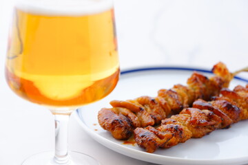 焼き鳥とビール