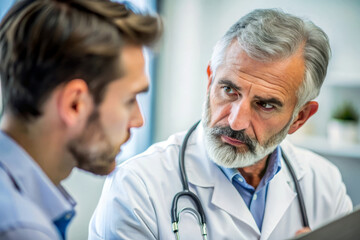 Doctor Discussing Medical Information With Patient In A Hospital Room.