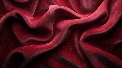 Crimson Velvet Drapes: Luxurious folds of deep red velvet fabric cascade in opulent texture, perfect for rich backgrounds and elegant design elements. 