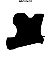 Aberdeen blank outline map