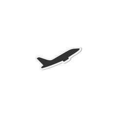 Flying up airplane icon isolated on transparent background