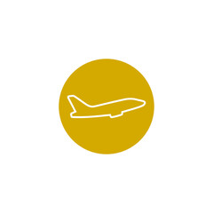 Flying up airplane icon isolated on transparent background