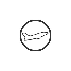 Flying up airplane icon isolated on transparent background