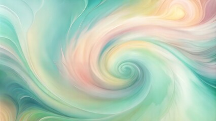 Obraz premium Dreamy swirl background, pastel tones, abstract flowing design with copy space