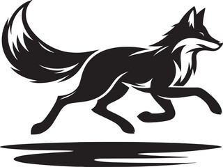 Fox animal Silhouette isolated on white background Minimalist fox vector illustration