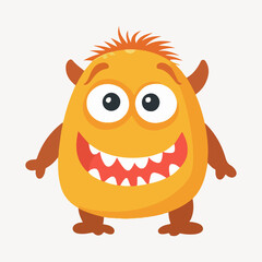 cute monster cartoon character illustration vector