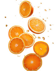 orange slices on white background