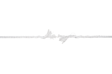 Broken white rope isolated transparent
