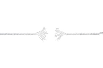 Broken white rope isolated transparent