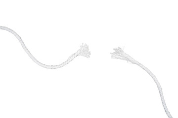 Broken white rope isolated transparent