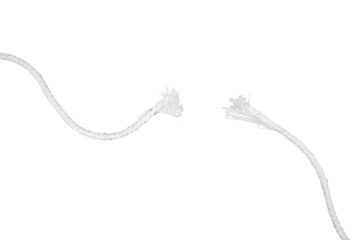 Broken white rope isolated transparent