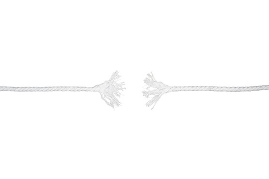 Broken white rope isolated transparent