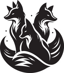 Fox animal Silhouette isolated on white background Minimalist fox vector illustration