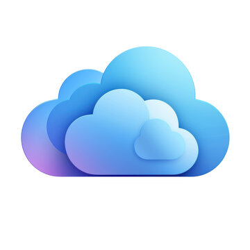 Cloud Glyph Icon Isolated on Transparent or White Background, PNG