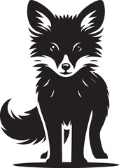 Fox animal Silhouette isolated on white background Minimalist fox vector illustration