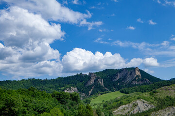 roccamalatina sassi park on a windy spring day