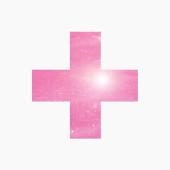 Obraz premium Pink cosmic medical cross symbol
