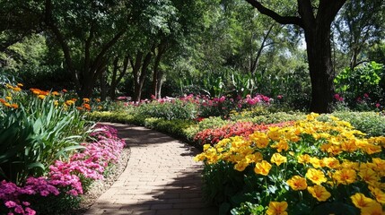 Obraz premium Landscaped flower garden