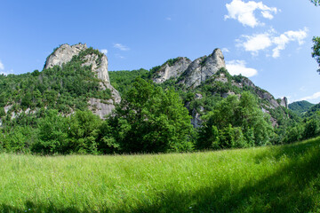 roccamalatina sassi park on a windy spring day